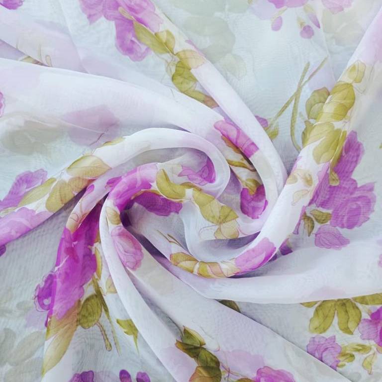chiffon scarf white and purple (1)