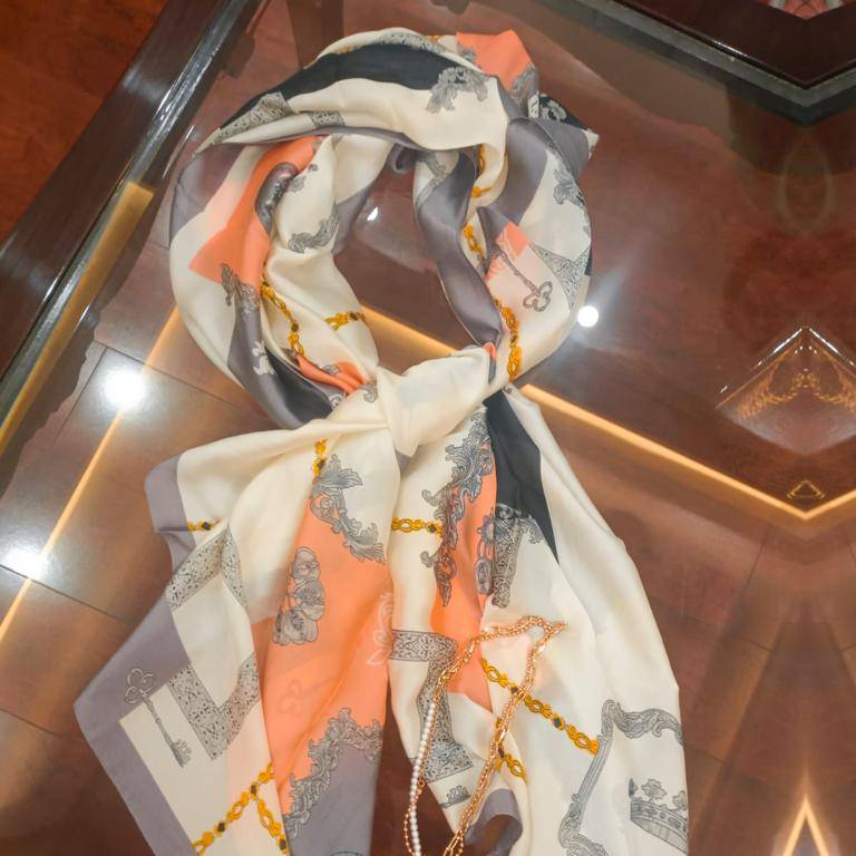 silk scarfs orange